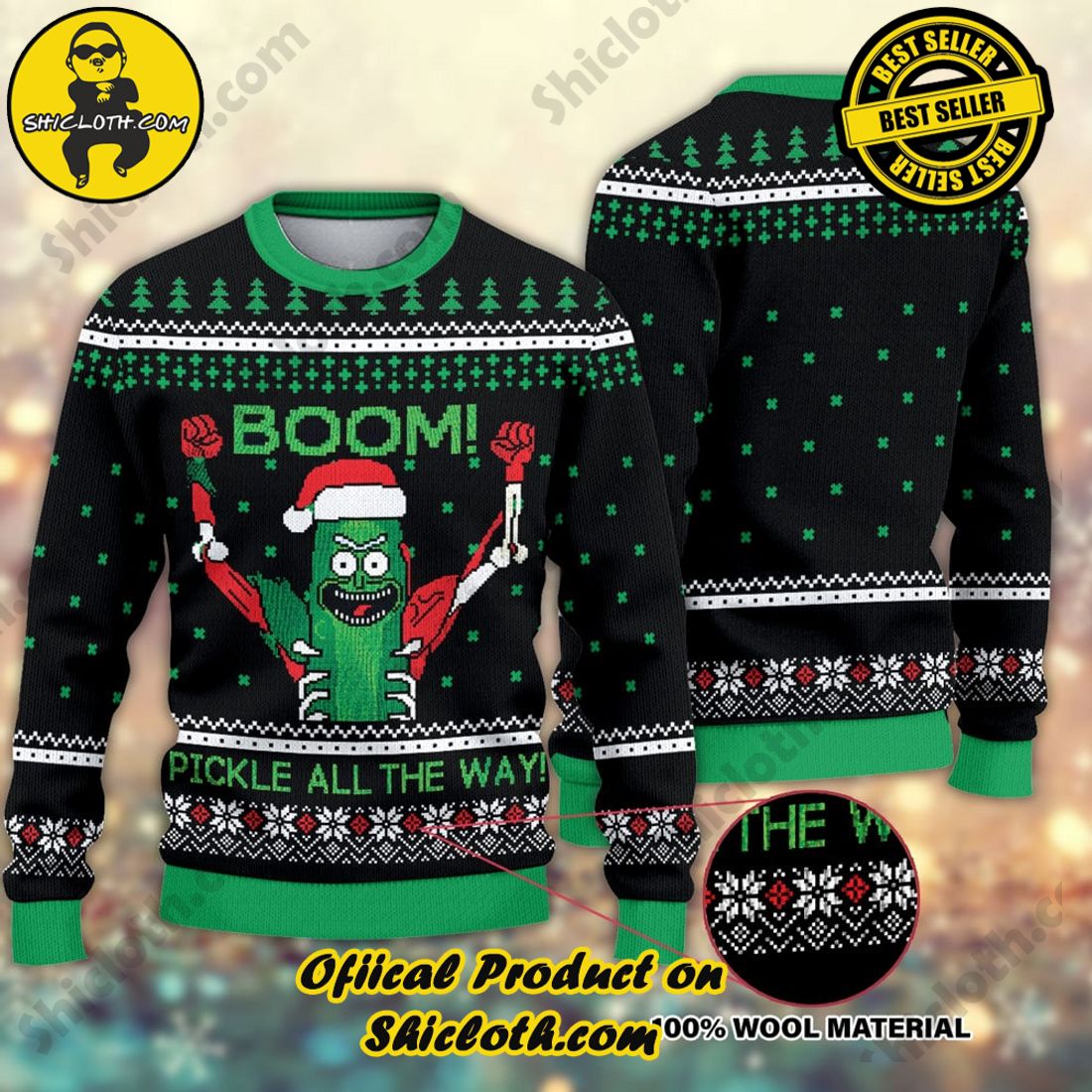 Best seller and Hot trending: Warm Up Your Holidays with Shiclothshop's Cozy Christmas Sweaters for a Peaceful Season 23 Rick And Morty Pickle Christmas Ugly Sweater For Men & Women Christmas Gift Sweater