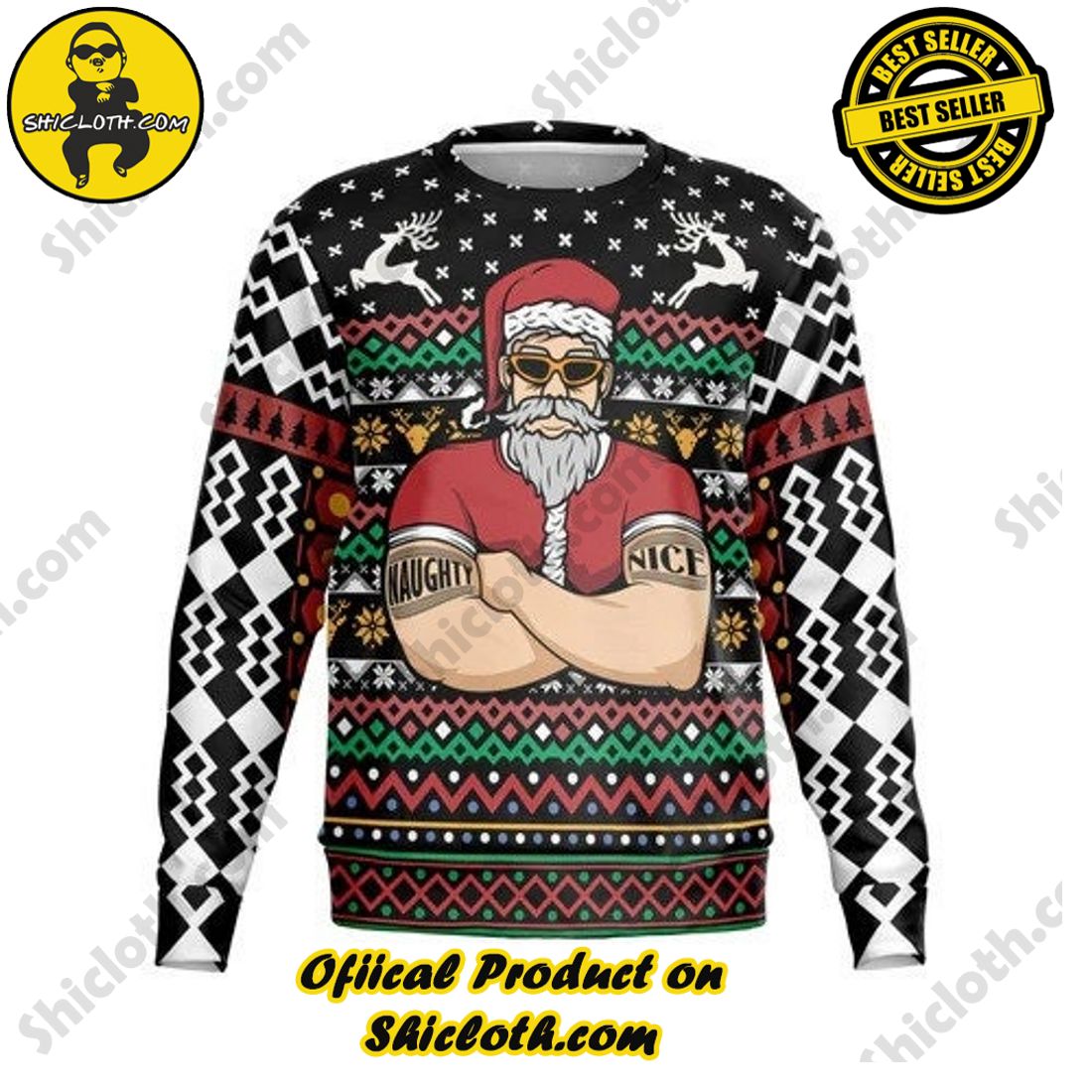 Best seller and Hot trending: Warm Up Your Holidays with Shiclothshop's Cozy Christmas Sweaters for a Peaceful Season 26 Santa Bouncer Ugly Christmas Sweater For Men & Women Christmas Gift Sweater