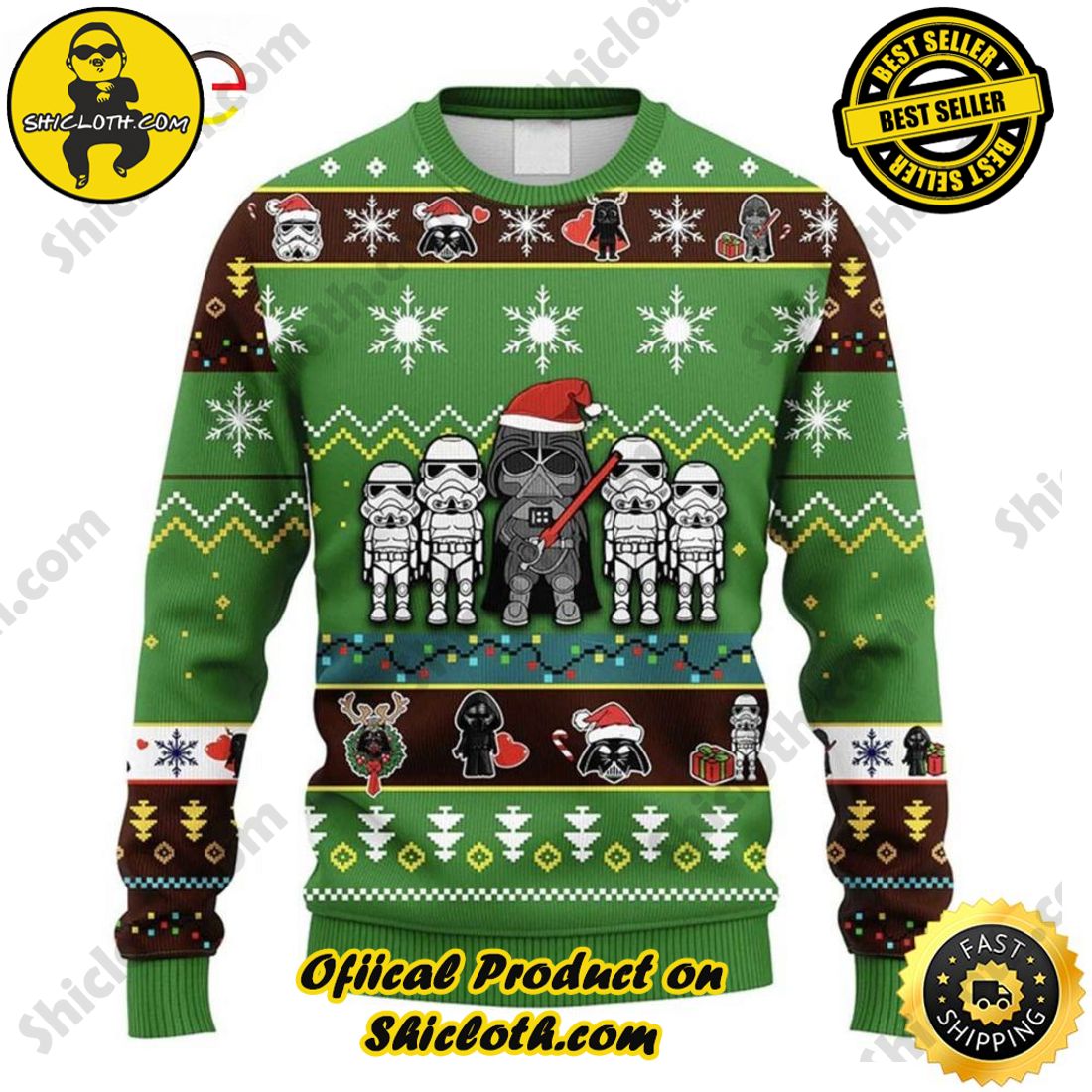 Hot trending and Best seller for Christmas : Sweaters from Shiclothshop 31 Santa Darth Vader And Strormtrooper Ugly Sweater Ideas