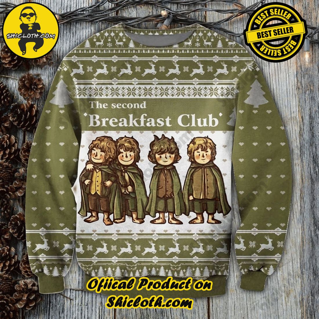 Best seller and Hot trending: Warm Up Your Holidays with Shiclothshop's Cozy Christmas Sweaters for a Peaceful Season 33 Second Breakfast Ugly Christmas Sweater Knitted Shirt For Men & Women Christmas Gift Sweater