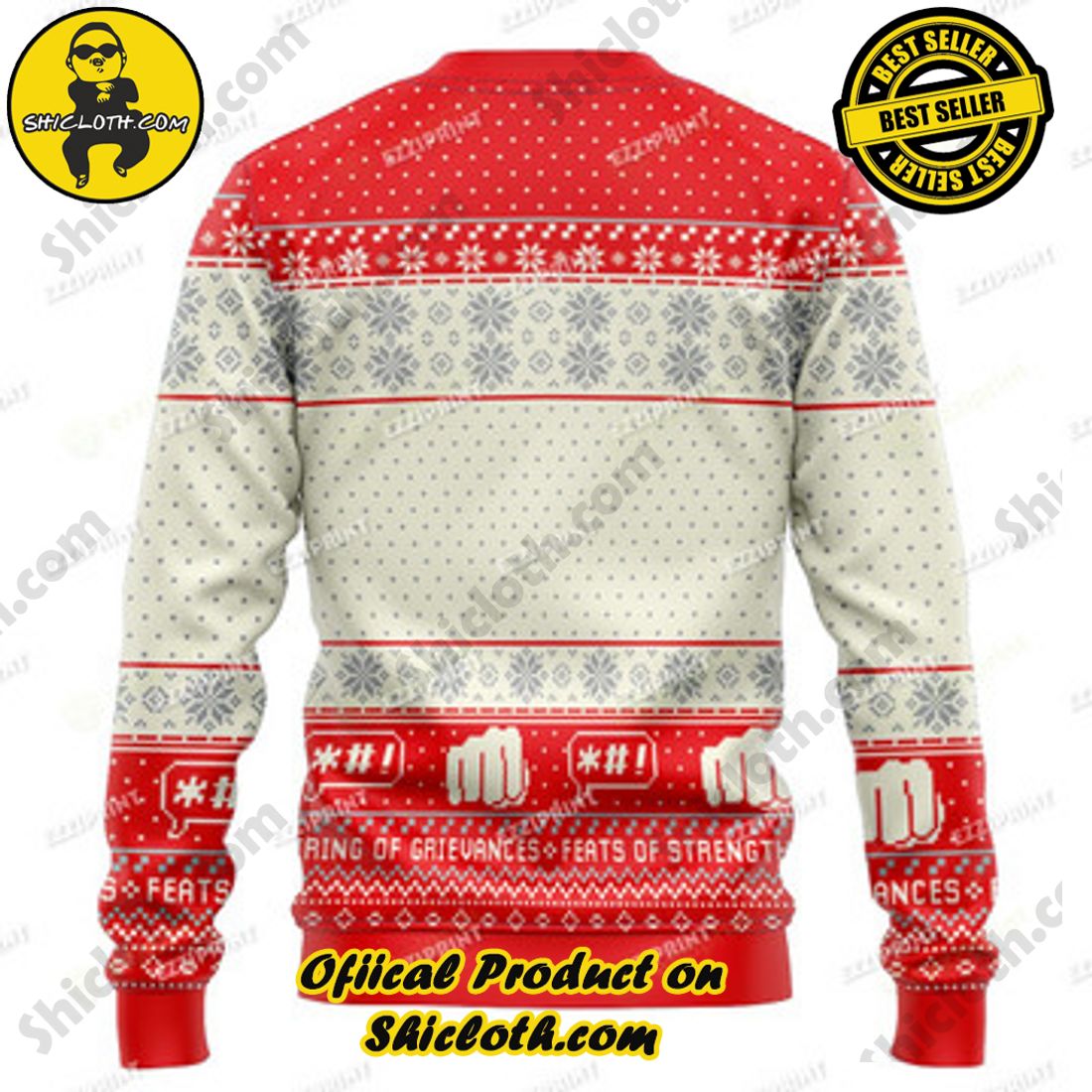 Seinfeld Festivus For The Rest Of Us Pole Ugly Christmas Sweater 2 Seinfeld Festivus For The Rest Of Us Pole Ugly Christmas Sweater - Image 2