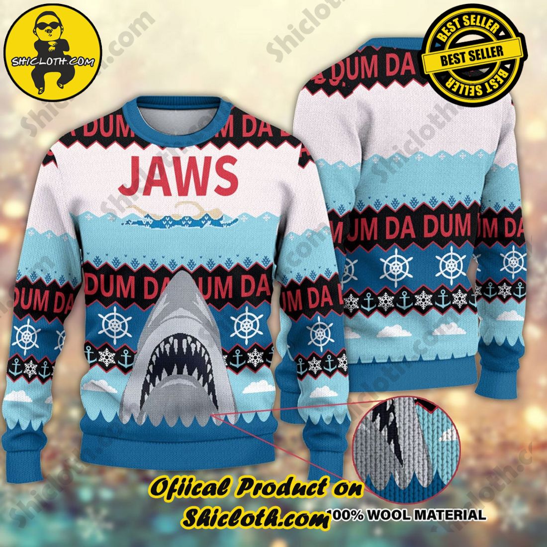 Best seller and Hot trending: Warm Up Your Holidays with Shiclothshop's Cozy Christmas Sweaters for a Peaceful Season 34 Shark Ugly Christmas Sweater For Men & Women Christmas Gift Sweater