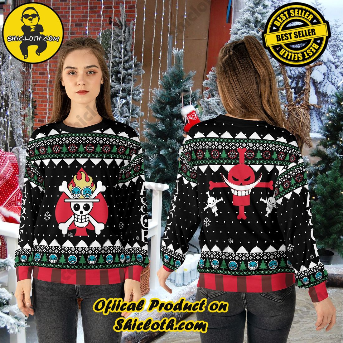 Best seller and Hot trending: Warm Up Your Holidays with Shiclothshop's Cozy Christmas Sweaters for a Peaceful Season 37 Skull Pirate Ugly Christmas Sweater For Men & Women Christmas Gift Sweater