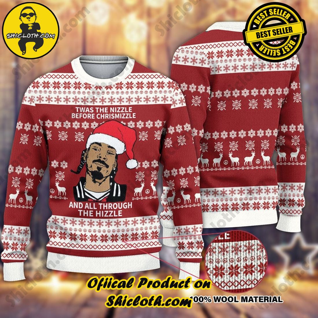 Best seller and Hot trending: Warm Up Your Holidays with Shiclothshop's Cozy Christmas Sweaters for a Peaceful Season 40 Snoop Dogg Twas The Nizzle Before Christmizzle Christmas Ugly Sweater For Men & Women Christmas Gift Sweater