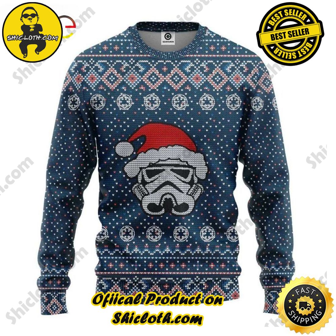 Warm Up Your Holidays with Shiclothshop's Cozy Christmas Sweaters for a Peaceful Season 34 Stormtrooper Galactic Republic Pattern Star Ugly Oversized Sweaters Ideas