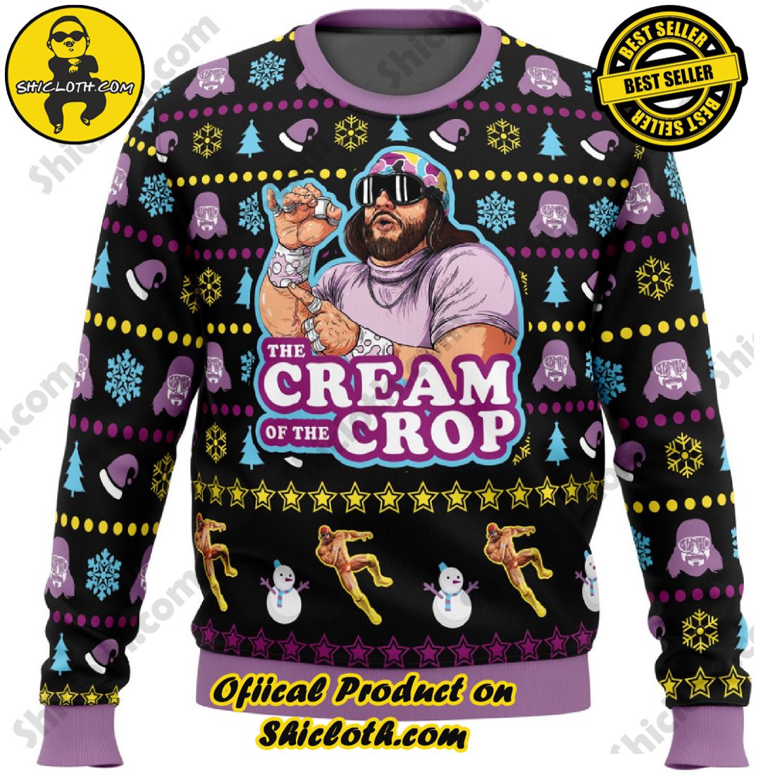 Best seller and Hot trending: Warm Up Your Holidays with Shiclothshop's Cozy Christmas Sweaters for a Peaceful Season 53 The Cream Of Crop Macho Man Randy Savage Pro Wrestling Ugly Christmas Sweater For Men & Women Christmas Gift Sweater