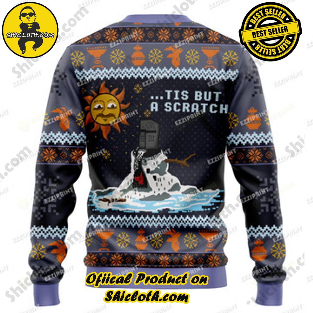 The Melting Knight Monty Python Ugly Christmas Sweater - Shicloth