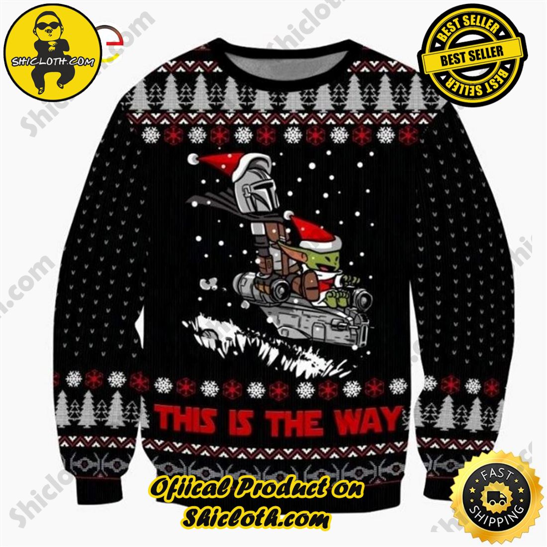 New York Mets Baby Yoda Star Wars American Ugly Christmas Sweater