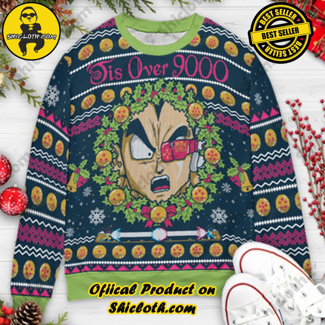 Shiclothshop's Sweaters: The Perfect Fashionable Gift for Everyone 30 Tis Over 9000 Dragon Ball Christmas Ugly Christmas Sweaters