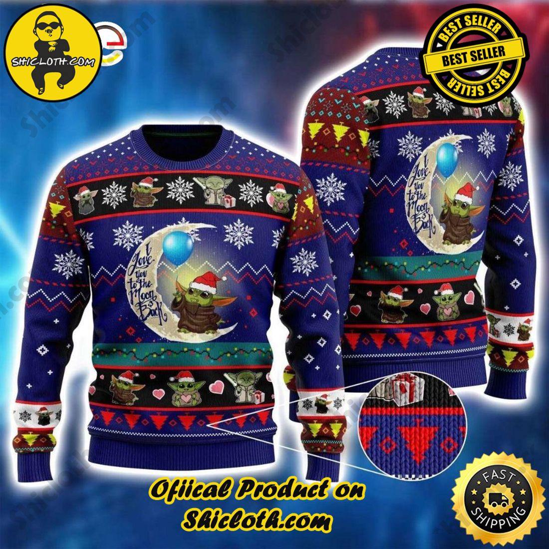 Best Seller : Exploring Shicloth's NFL Ugly Sweater Collection 20 To The Moon And Back Ugly Sweater
