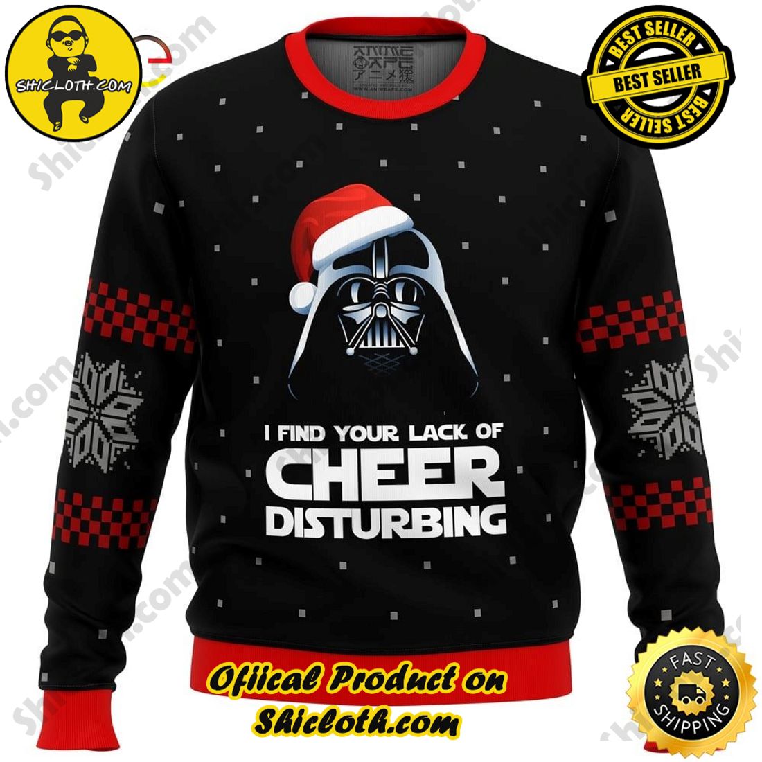 Best Seller : Exploring Shicloth's NFL Ugly Sweater Collection 21 Vader Lack Of Cheer Star Ugly Sweater