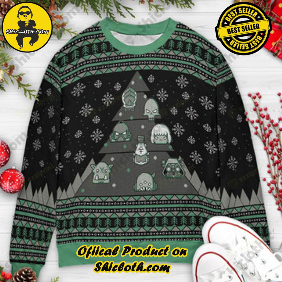 Warhammer 40k Christmas Tree Ugly Christmas Sweaters - Shicloth