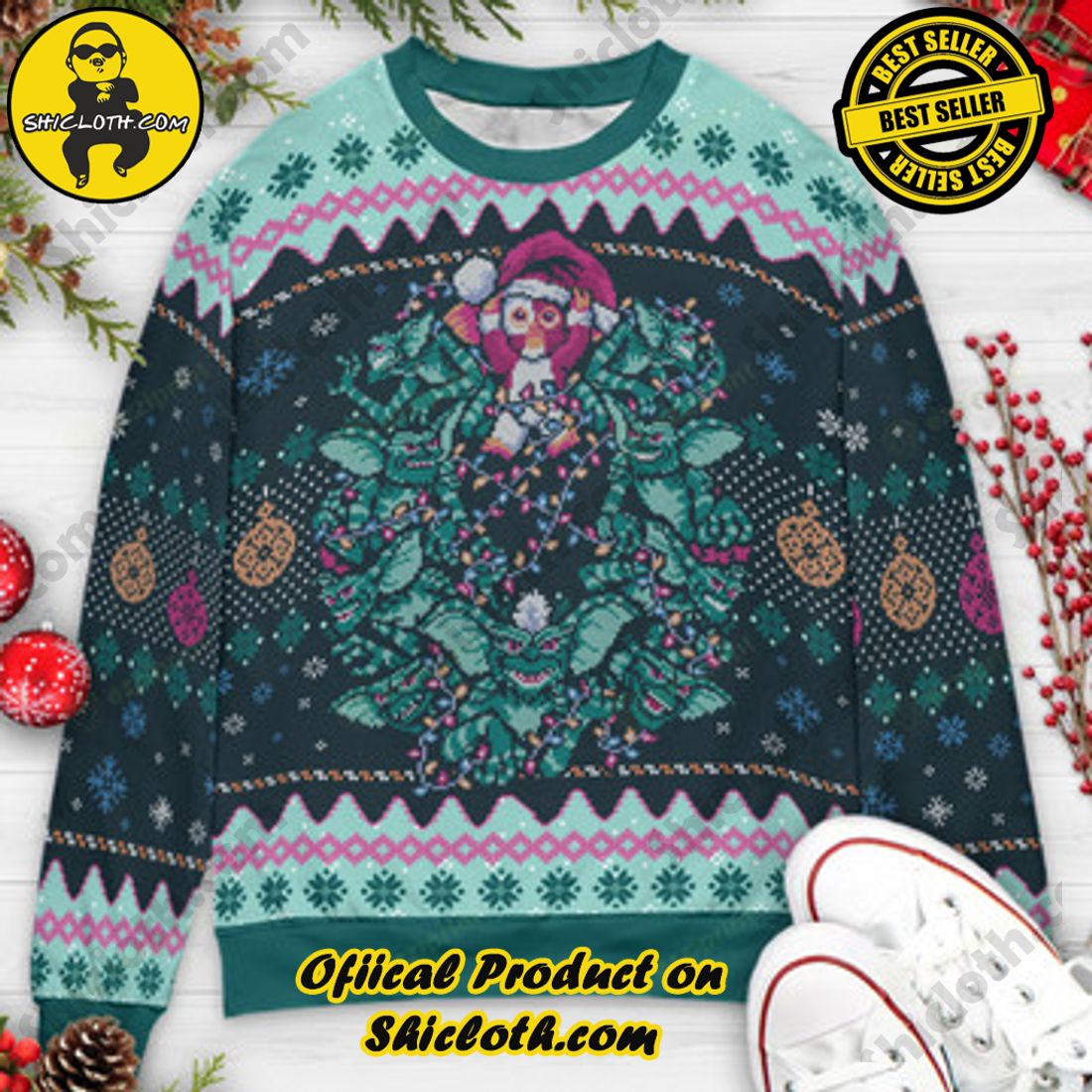 Shiclothshop's Sweaters: The Perfect Fashionable Gift for Everyone 36 We Wish You a Gremlin Christmas Gremlins Movie Ugly Christmas Sweaters