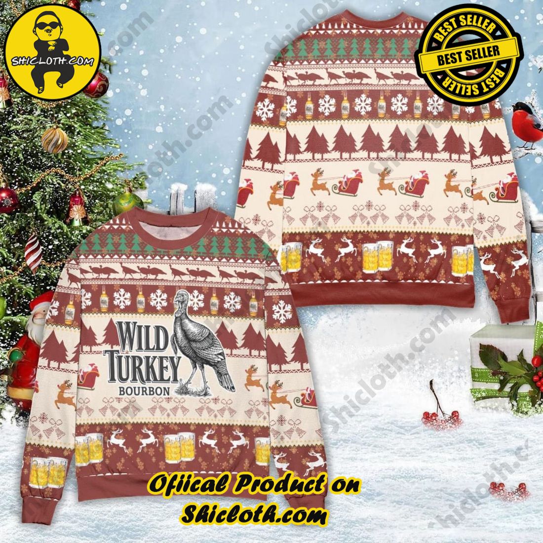 Best seller and Hot trending: Warm Up Your Holidays with Shiclothshop's Cozy Christmas Sweaters for a Peaceful Season 80 Wild Turkey Bourbon Christmas Ugly Christmas Sweater For Men & Women Christmas Gift Sweater