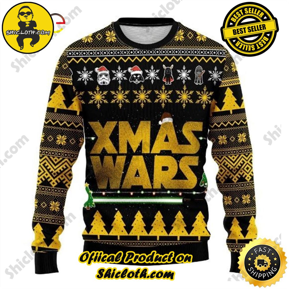 Best Seller : Exploring Shicloth's NFL Ugly Sweater Collection 26 Xmas Star Wars Ugly Christmas Ugly Sweater