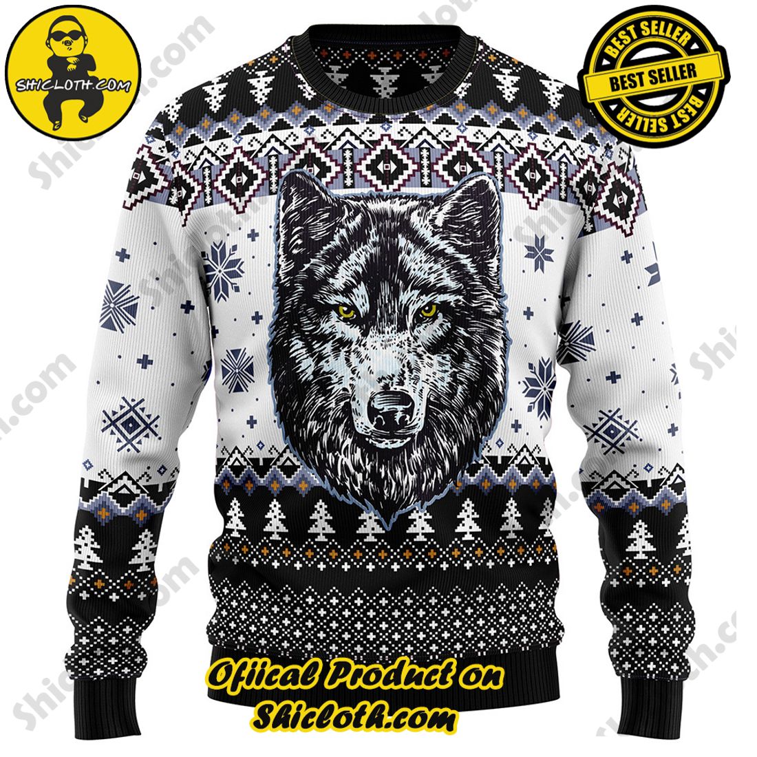Top trending Shiclothshop's Sweater: The Perfect Cozy Christmas Gift 1 Awesome Wolf Ugly Christmas Sweater