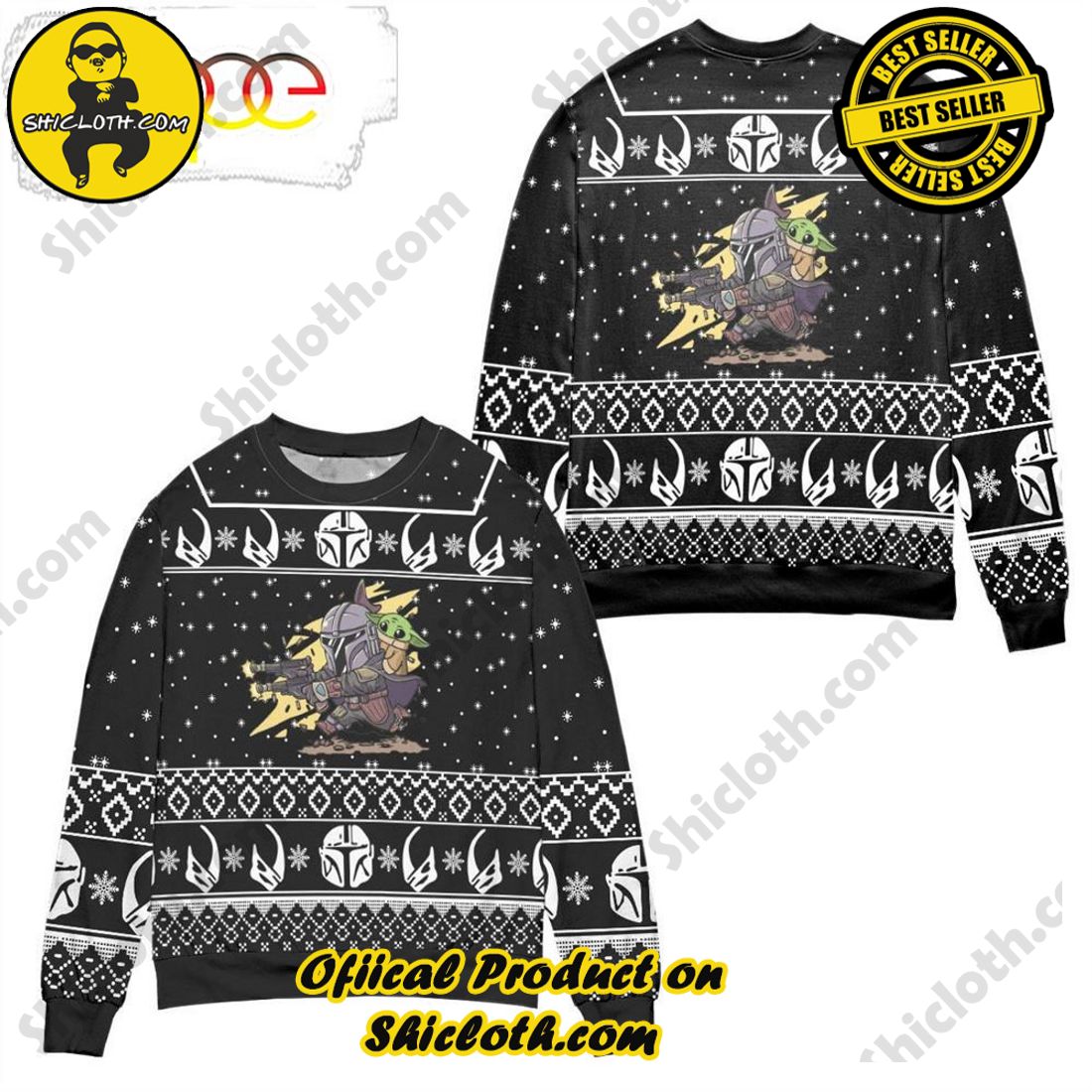 Top trending Shiclothshop's Sweater: The Perfect Cozy Christmas Gift 6 Baby Yoda Boba Fett Fire A Gun Star Wars Ugly Christmas Sweater