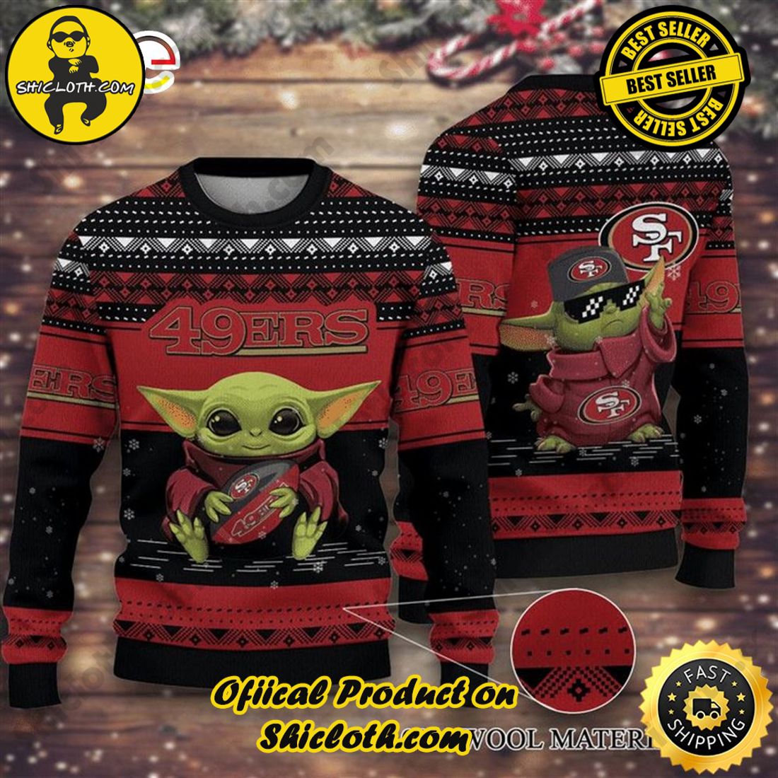 Top trending Shiclothshop's Sweater: The Perfect Cozy Christmas Gift 24 Baby Yoda San Francisco 49ers Ugly Christmas Sweater
