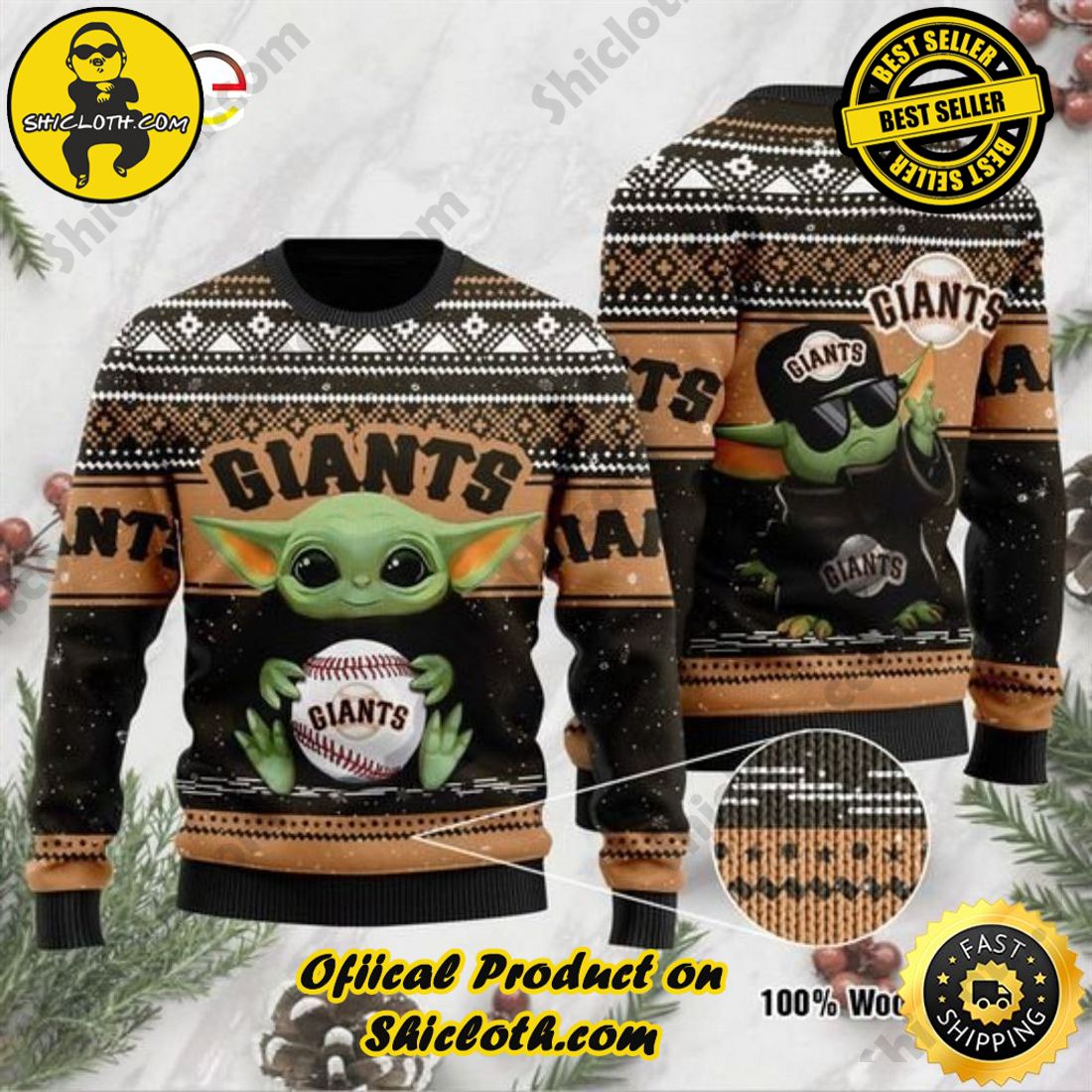Top trending Shiclothshop's Sweater: The Perfect Cozy Christmas Gift 25 Baby Yoda San Francisco Giants Ugly Christmas Sweater