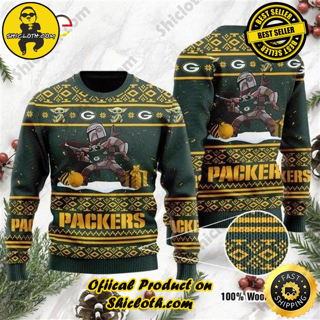 Top trending Shiclothshop's Sweater: The Perfect Cozy Christmas Gift 28 Baby Yoda The Mandalorian Green Bay Packers Ugly Christmas Sweater