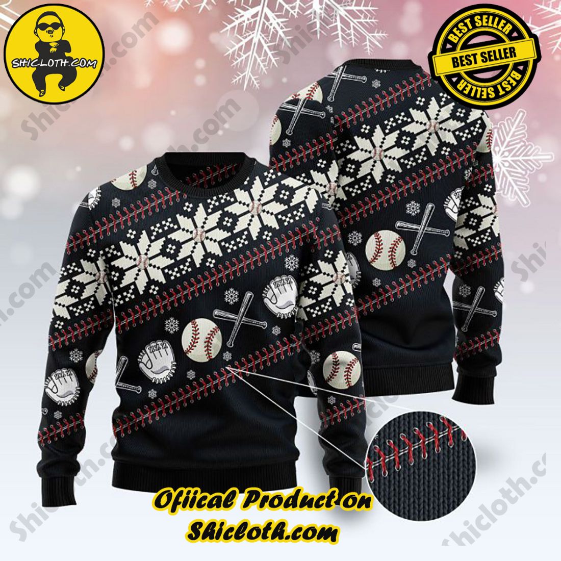 Top trending Shiclothshop's Sweater: The Perfect Cozy Christmas Gift 33 Baseball Christmas Ugly Christmas Sweater