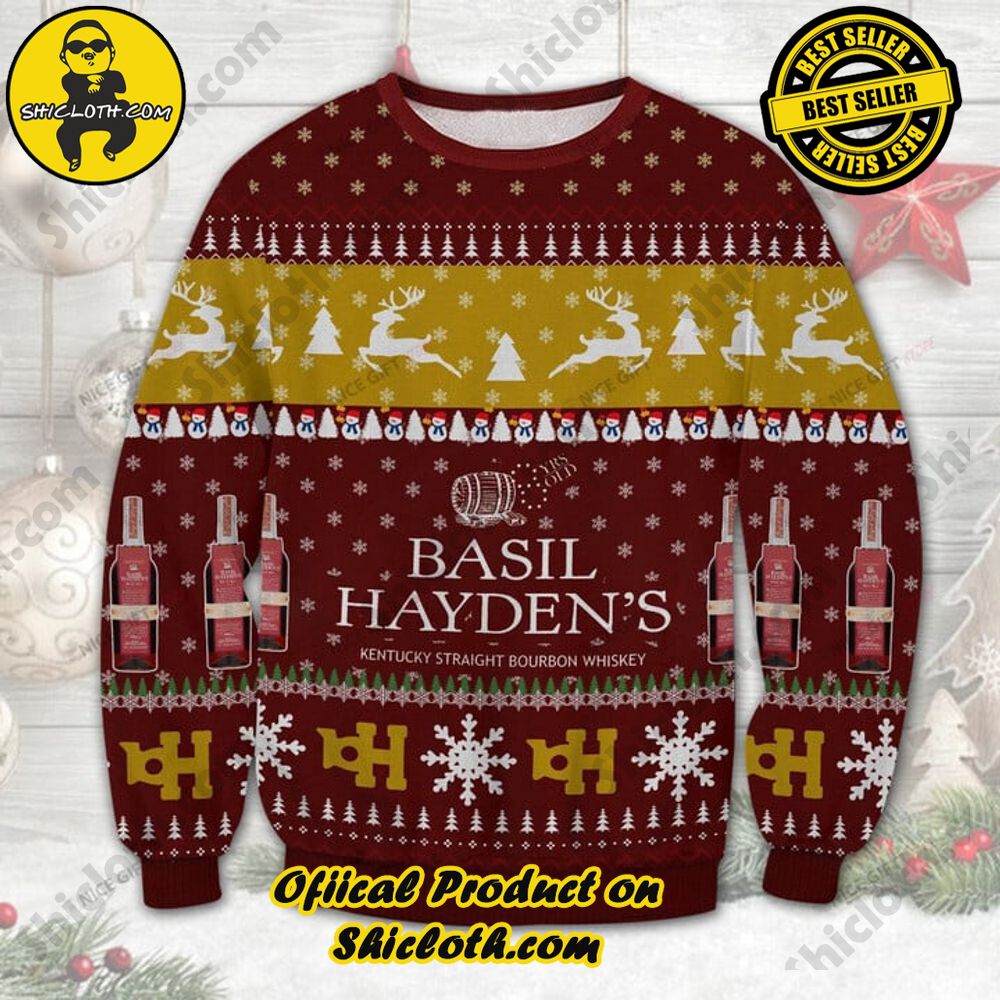 Best Seller Shiclothshop's Unique Collection of Ugly Christmas Sweaters 4 Basil Hayden's Ugly Sweater