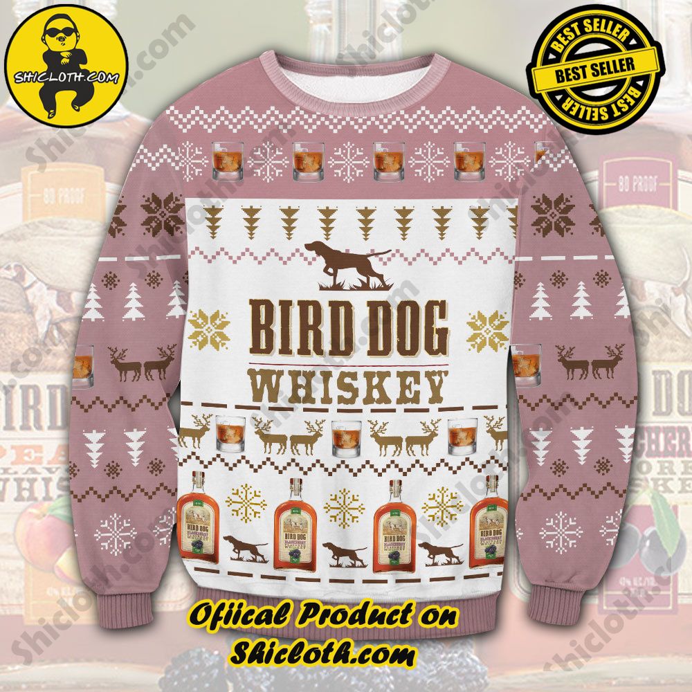 Unveiling Festive Delight: Shiclothshop's Unique Collection of Ugly Christmas Sweaters 6 Bird Dog Blackberry whiskey Ugly Christmas Sweater
