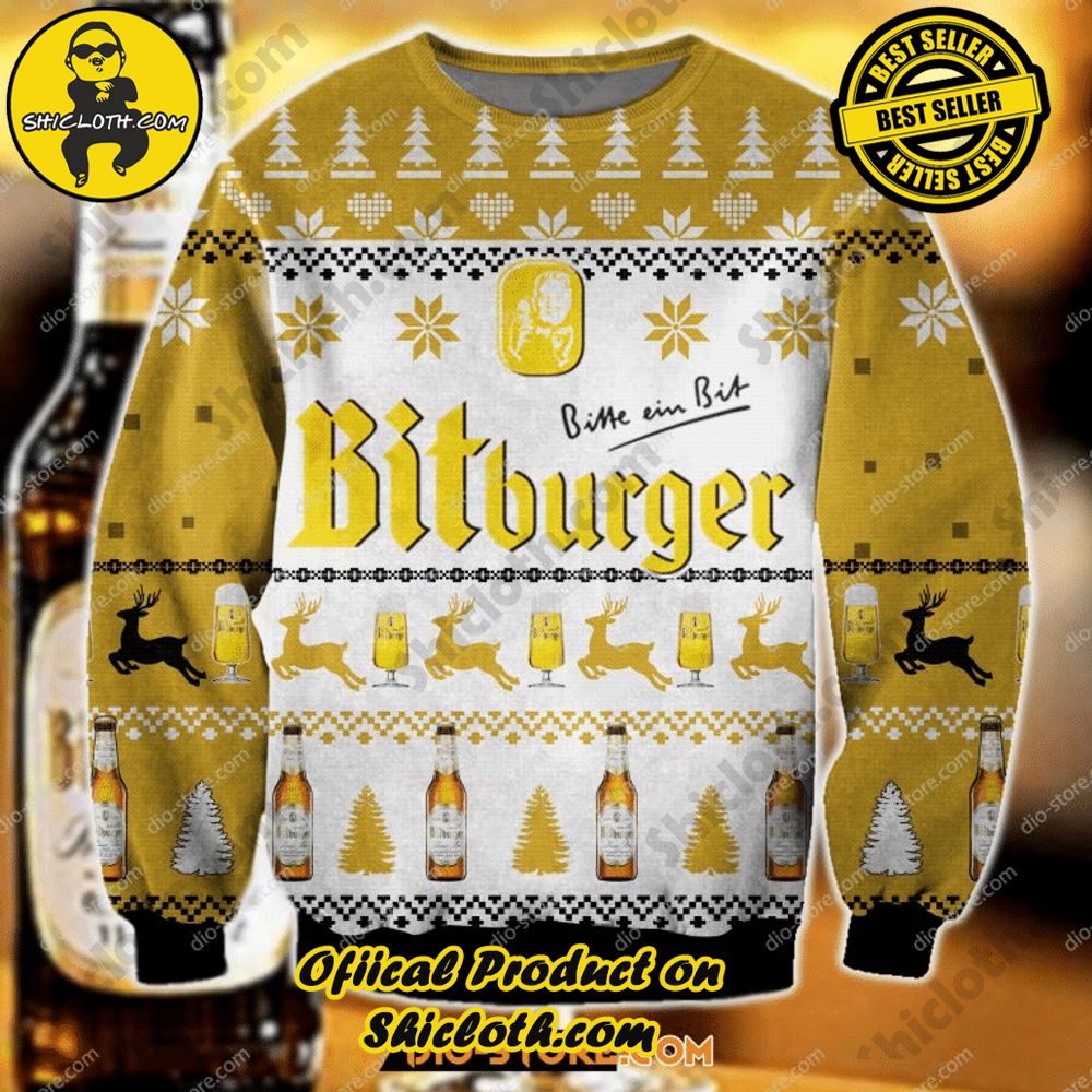 Best Seller Unveiling Festive Delight: Shiclothshop's Unique Collection of Ugly Christmas Sweaters 3 Bitburger Ugly Christmas Sweater Ver 2