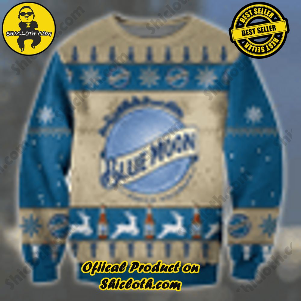 Best Seller Shiclothshop's Unique Collection of Ugly Christmas Sweaters 7 Blue Moon Ugly Sweater