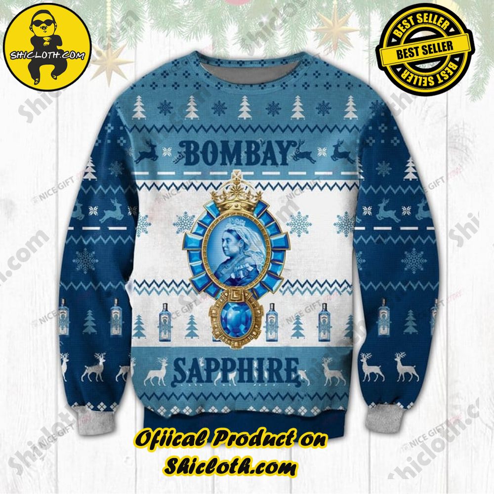 Best Seller Shiclothshop's Unique Collection of Ugly Christmas Sweaters 8 Bombay Sapphire Ugly Sweater