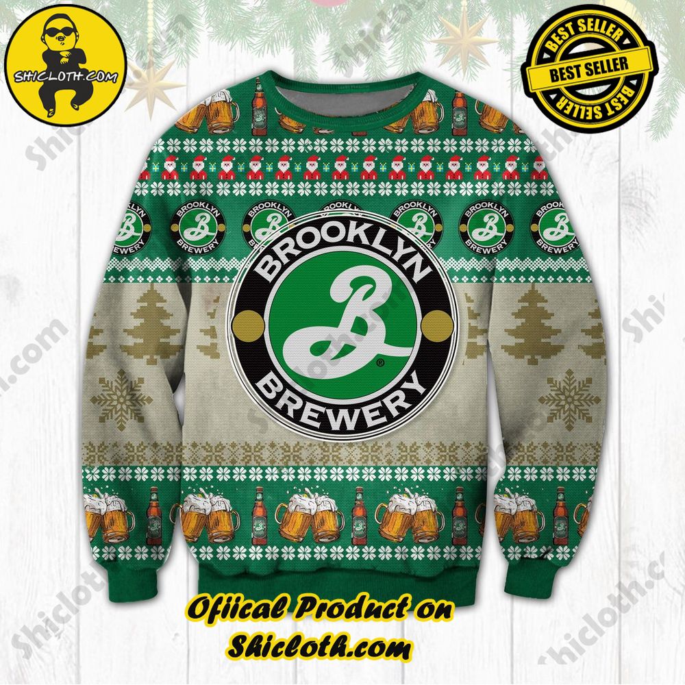 Limited Edition Shiclothshop's Ugly Sweater - A meaningful gift for family and loved ones. 3 Brooklyn Brewery Ugly Christmas Sweater