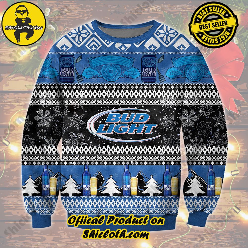 Limited Edition Shiclothshop's Ugly Sweater - A meaningful gift for family and loved ones. 4 Bud Light Ugly Christmas Sweater Style 2