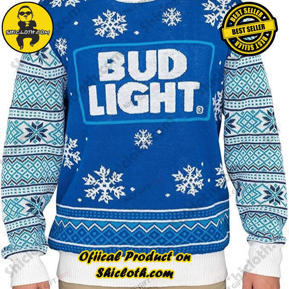 Best Seller Shiclothshop's Unique Collection of Ugly Christmas Sweaters 13 Bud Light Ugly Sweater Version 1