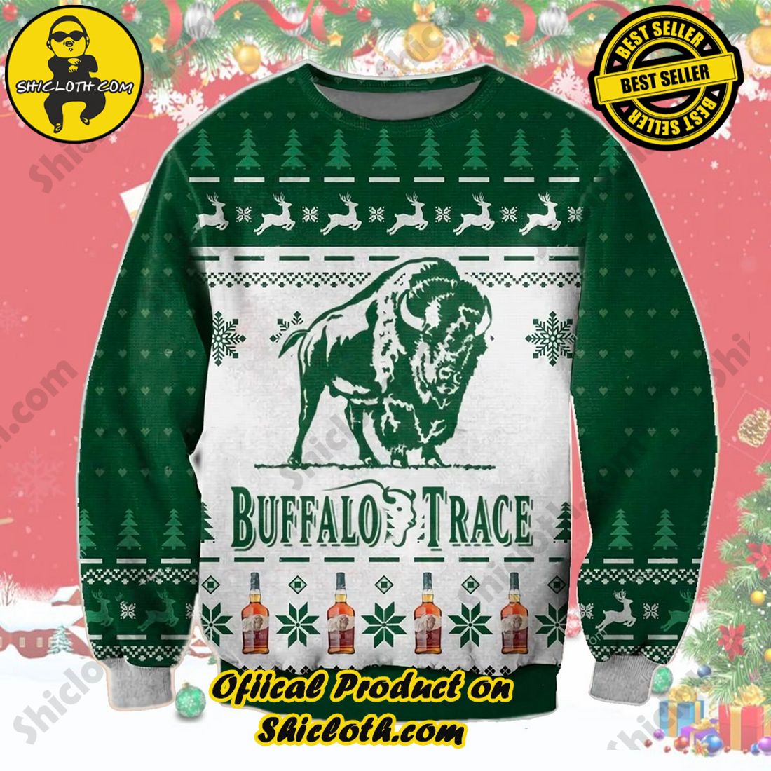 Buffalo Trace Ugly Christmas Sweater Shicloth