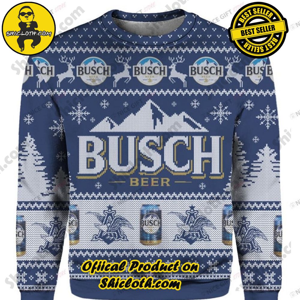 Best Seller Shiclothshop's Unique Collection of Ugly Christmas Sweaters 18 Busch Beer Ugly Sweater