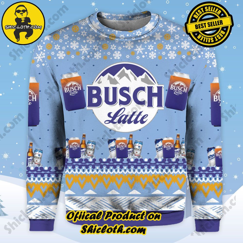 Best Seller Unveiling Festive Delight: Shiclothshop's Unique Collection of Ugly Christmas Sweaters 5 Busch Latte Ugly Christmas Sweater