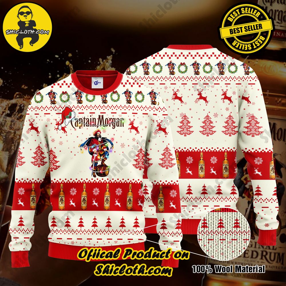 Hot Trending Unveiling Festive Delight: Shiclothshop's Unique Collection of Ugly Christmas Sweaters 3 Captain Morgan Santa Hat Christmas Ugly Christmas Sweater