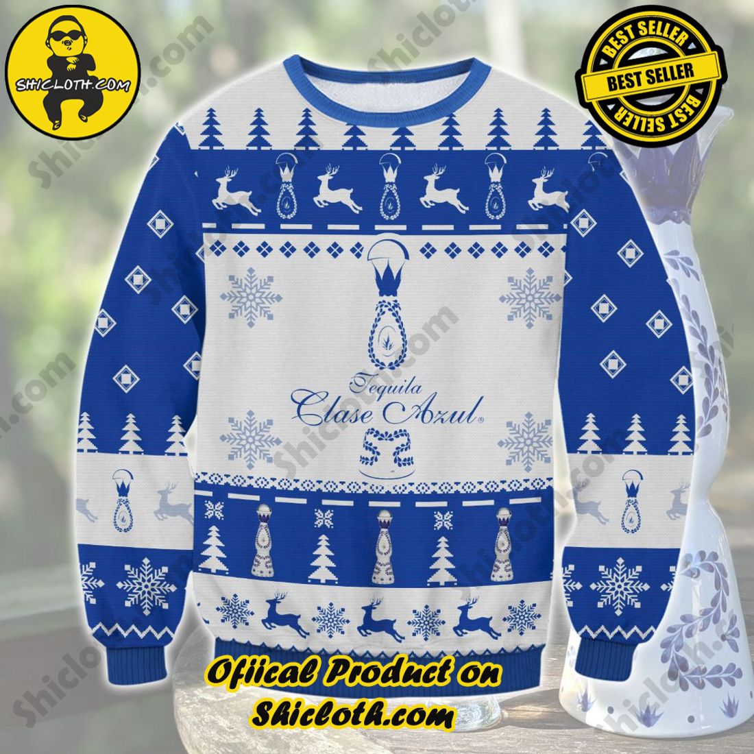 Best Seller Shiclothshop's Sweater: The Perfect Cozy Christmas Gift 5 Clase Azul Tequila Ugly Christmas Sweater