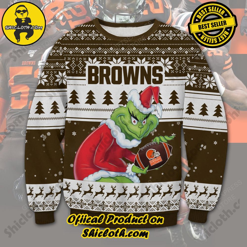 Unveiling Festive Delight: Shiclothshop's Unique Collection of Ugly Christmas Sweaters 62 Cleveland Browns Ugly Sweater