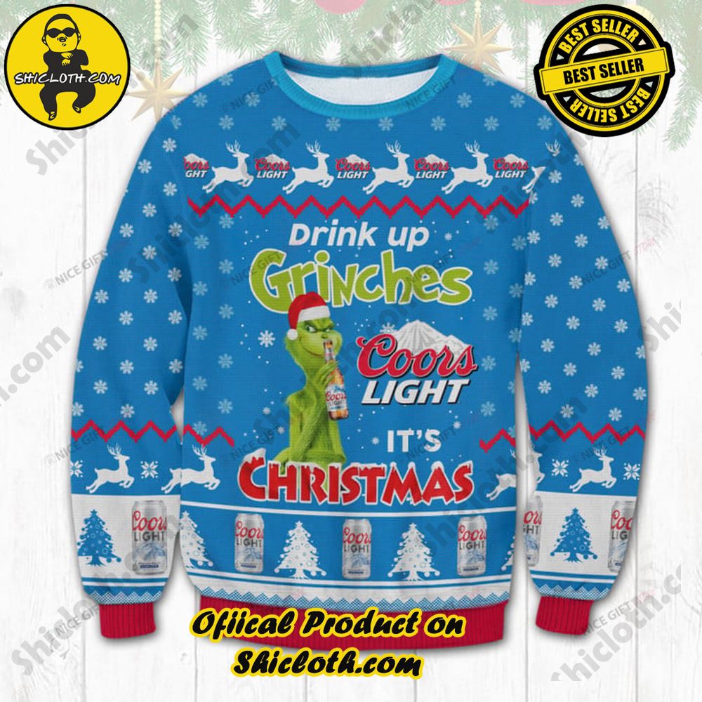 Shicloth's Enchanting Christmas Sweaters: A Cozy Blend of Style and Festivity 5 Coors Light Drink Up Grinches It's Christmas Ugly Sweater