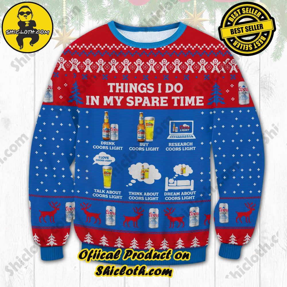 Hot Trending Unveiling Festive Delight: Shiclothshop's Unique Collection of Ugly Christmas Sweaters 7 Coors Light Spare Time Ugly Christmas Sweater