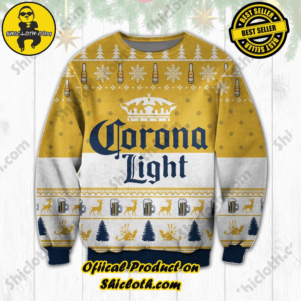 Limited Edition Shiclothshop's Ugly Sweater - A meaningful gift for family and loved ones. 13 Corona Light Ugly Christmas Sweater