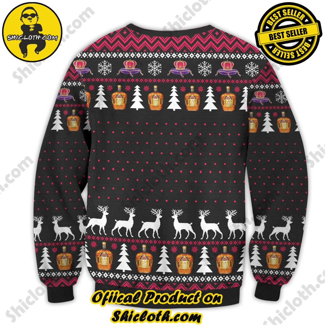 Crown Royal Grinch Ugly Christmas Sweater 2 Crown Royal Grinch Ugly Christmas Sweater - Image 2
