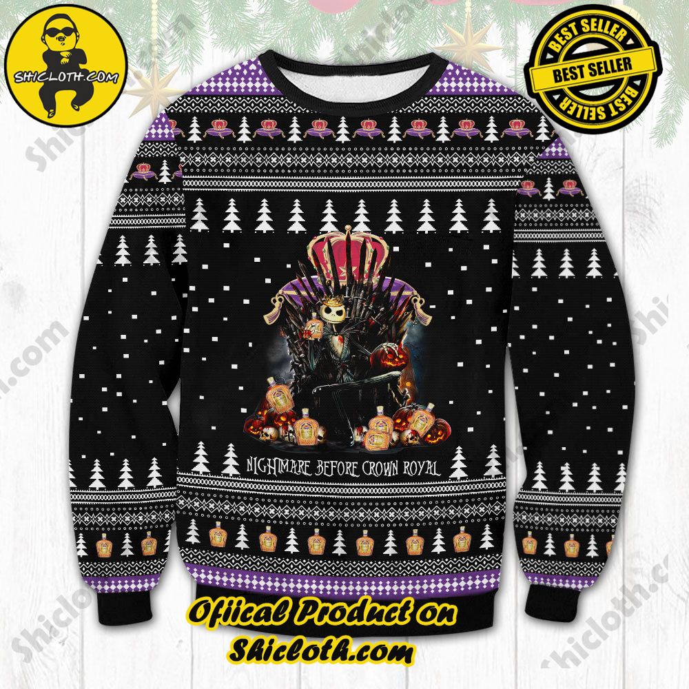 Limited Edition Shiclothshop's Ugly Sweater - A meaningful gift for family and loved ones. 15 Crown Royal Nightmare Christmas Ugly Christmas Sweater