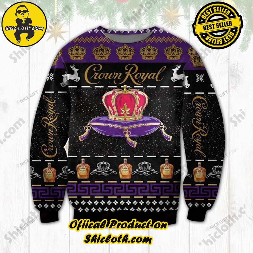 Best Seller Shiclothshop's Unique Collection of Ugly Christmas Sweaters 53 Crown Royal Ugly Sweater Version 3
