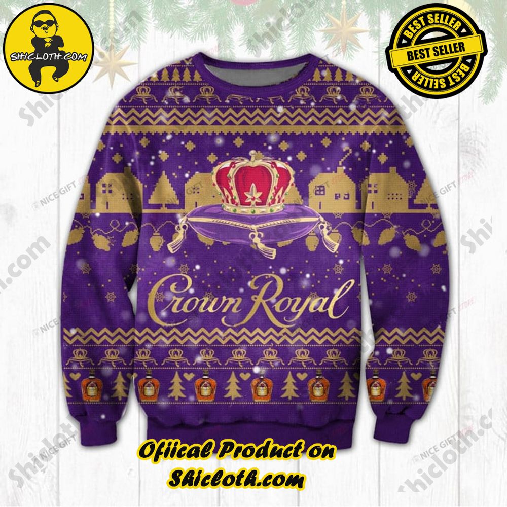 Best Seller Shiclothshop's Unique Collection of Ugly Christmas Sweaters 54 Crown Royal Ugly Sweater Version 4