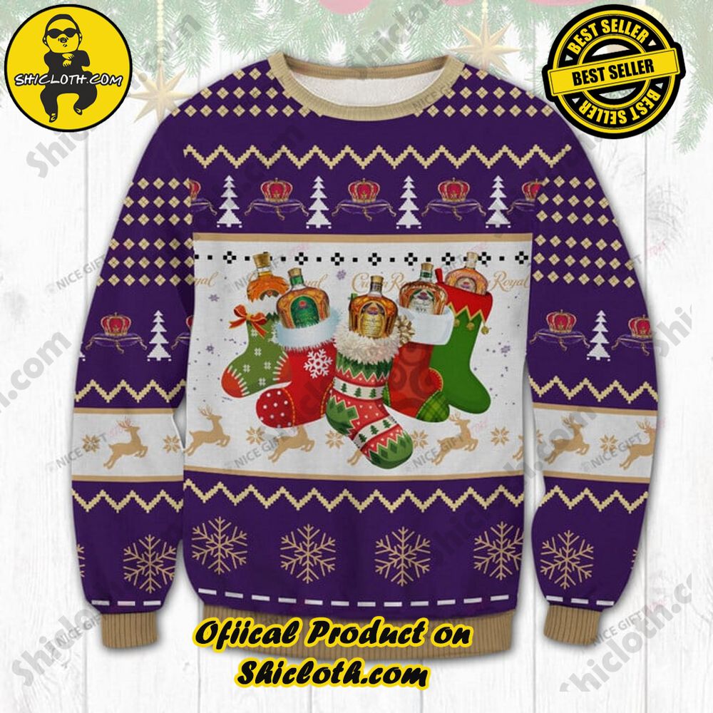 Best Seller Shiclothshop's Unique Collection of Ugly Christmas Sweaters 55 Crown Royal Ugly Sweater Version 5