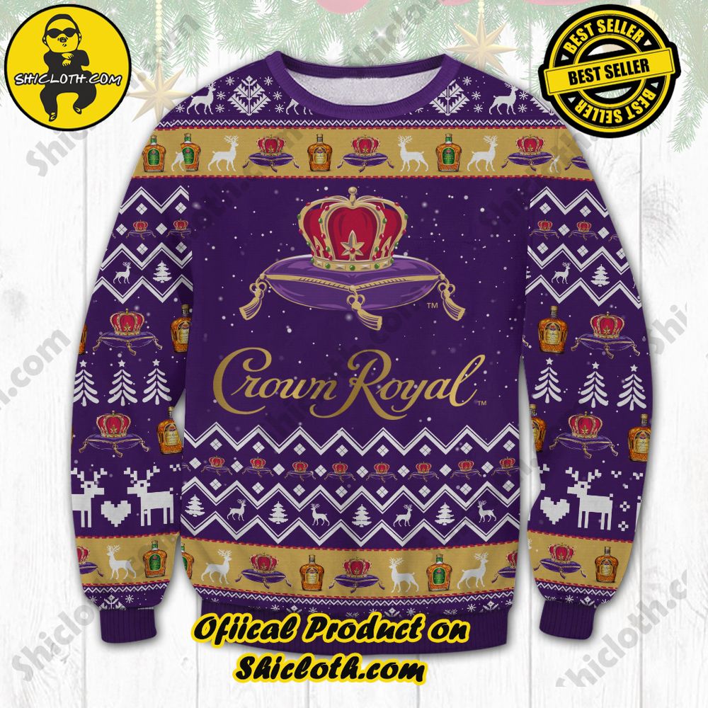 Best Seller Unveiling Festive Delight: Shiclothshop's Unique Collection of Ugly Christmas Sweaters 9 Crown Royal Ugly Ugly Christmas Sweater