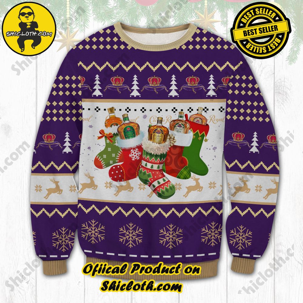 Best Seller Unveiling Festive Delight: Shiclothshop's Unique Collection of Ugly Christmas Sweaters 10 Crown Royal Xmas Socks Ugly Christmas Sweater