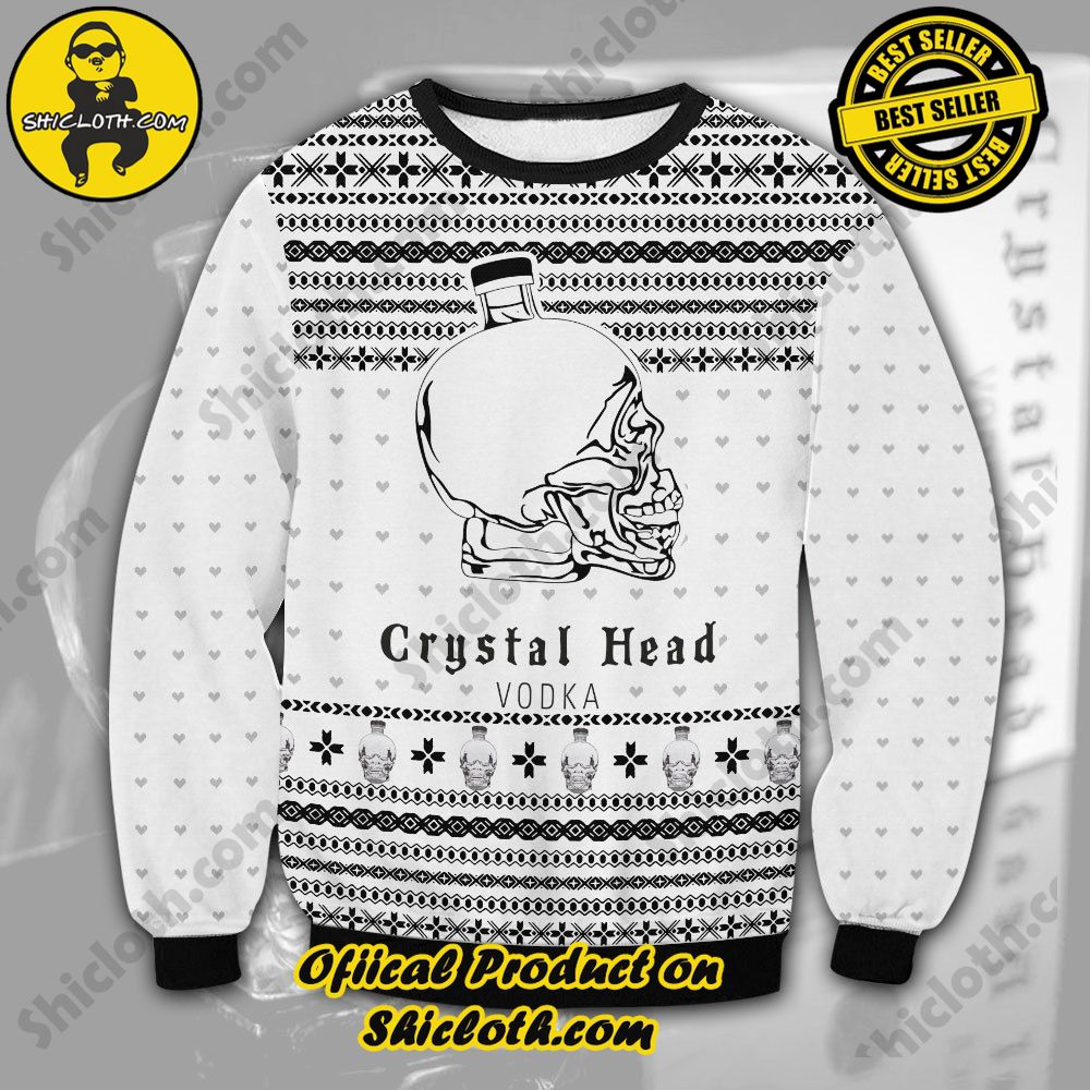 Unveiling Festive Delight: Shiclothshop's Unique Collection of Ugly Christmas Sweaters 13 Crystal Head Vodka Ugly Christmas Sweater